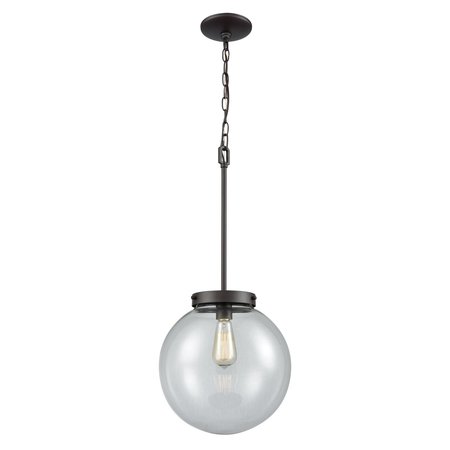 THOMAS Beckett 12'' Wide 1Light Mini Pendant, Oil Rubbed Bronze with Clear Glass CN129041